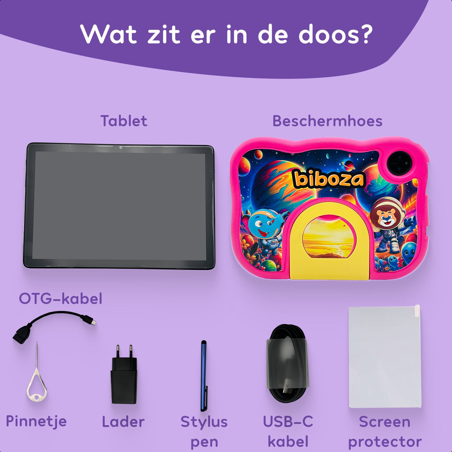 Kindertablet Biboza - Roze